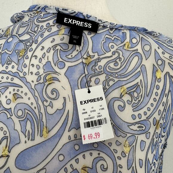 Express Swim Cover Up Womens XL Sheer Full Length Beach Yacht Sheer Tiered NWT - Picture 6 of 9